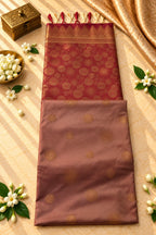 Blush Rose & Maroon Gold Zari Silk Saree